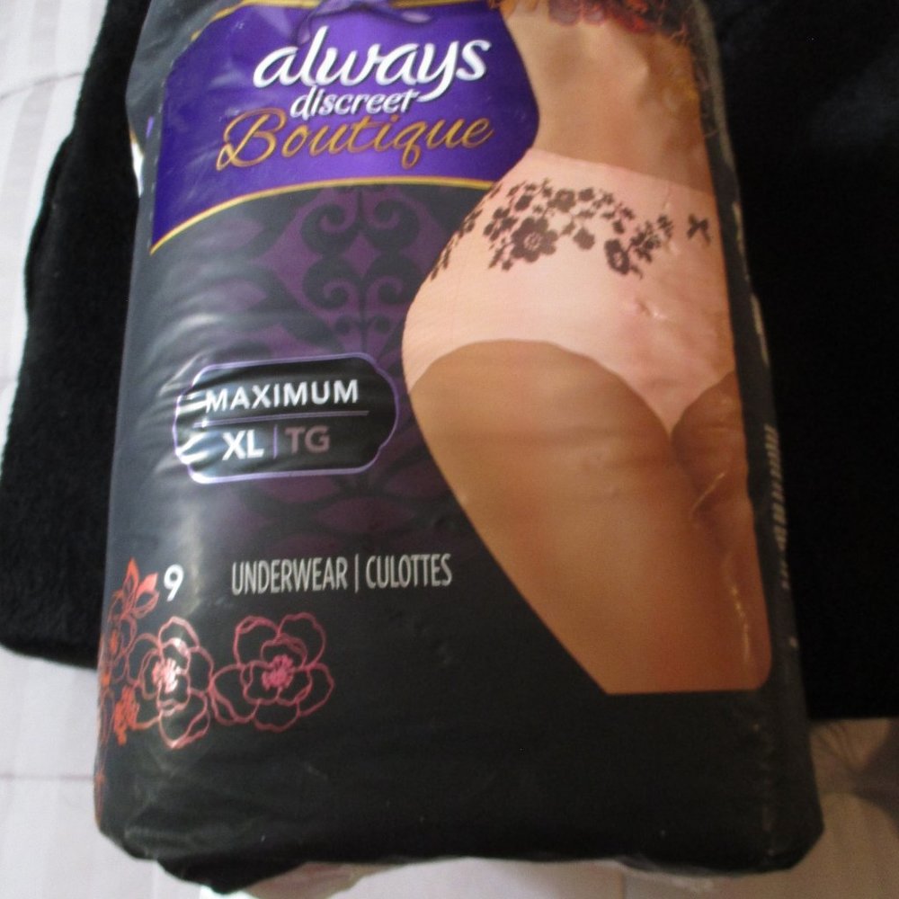 Always Discreet Boutique Women's Underwear Size XL Pack of 9